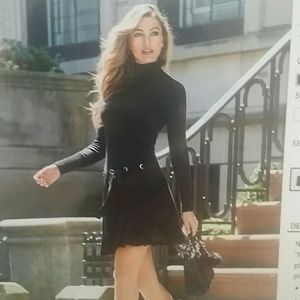 Black Pleated Sweater Dress - Med (8-10)